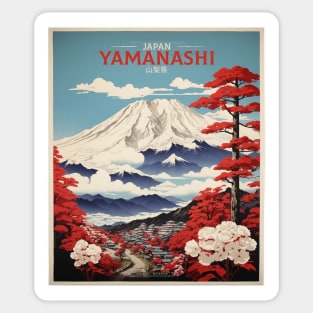 Yamanashi Japan Travel Vintage Poster Tourism Sticker